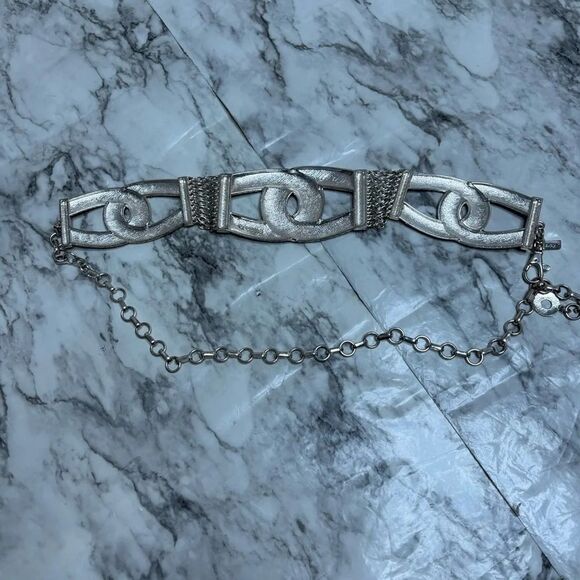 Chico’s 90’s Y2K Silver Large chain Link Belt Metal - Picture 4 of 5